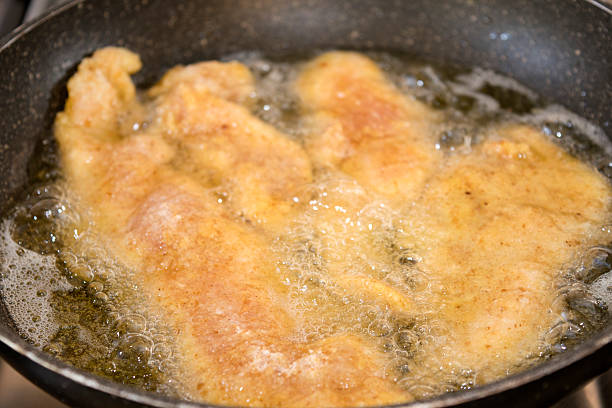 istock frying oif slices of breaded chicken breast 500574728
