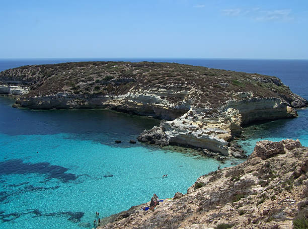 Île de lapins.  Lampedusa- la Sicile - Photo