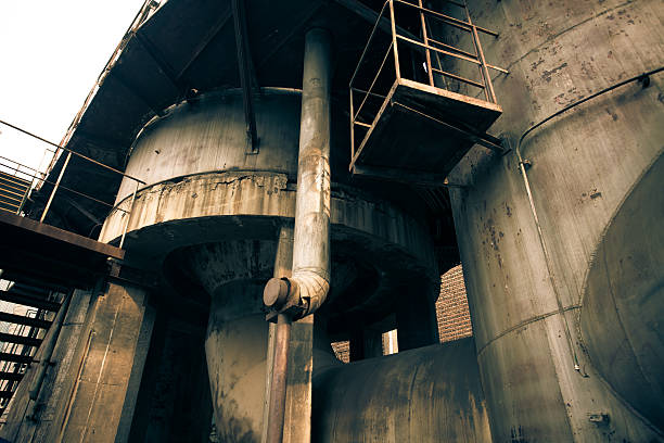 Abandoned steel mill stock photo