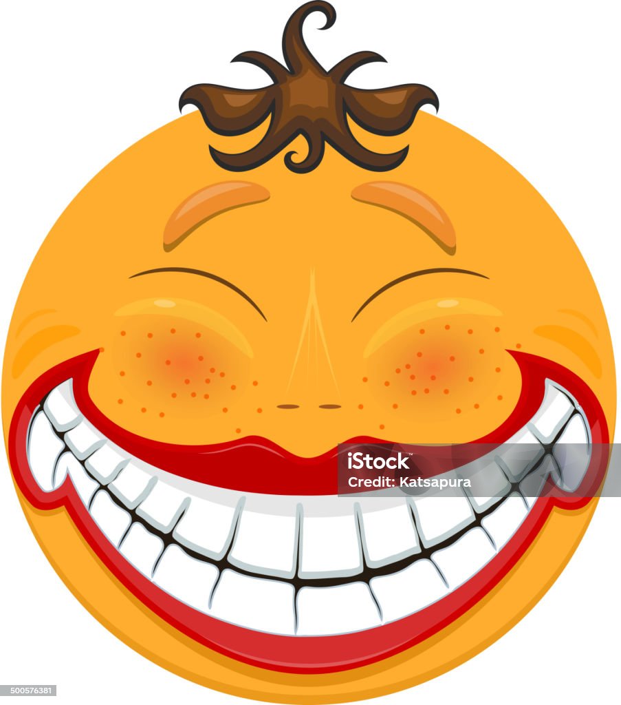 Strange smiling toothy smiley Adult stock vector