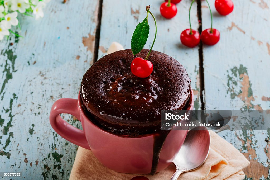 chocolate cake in a mug Cake Stock Photo