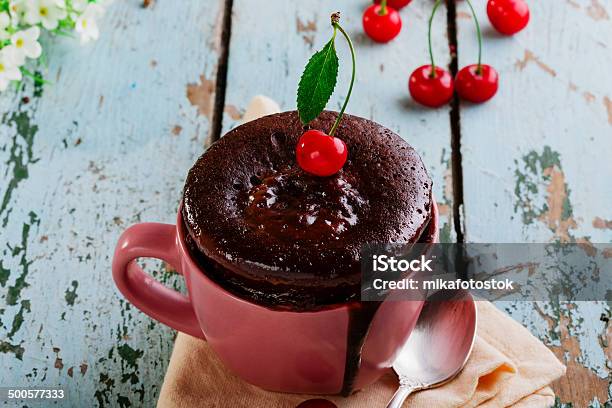 Chocolate Cake In A Mug Stock Photo - Download Image Now - Cake, Cup, Bakery