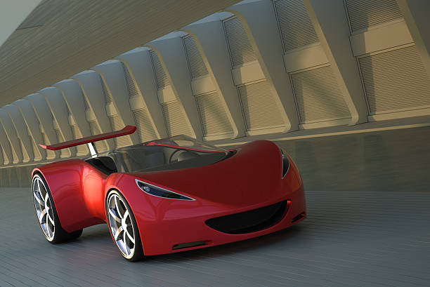 istock red futuristic sport car 500577800