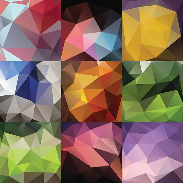 Vector illustration of Geometric triangle big set