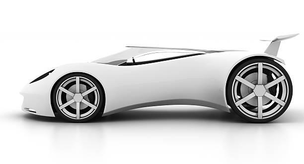 istock Side view white sports car 500578076