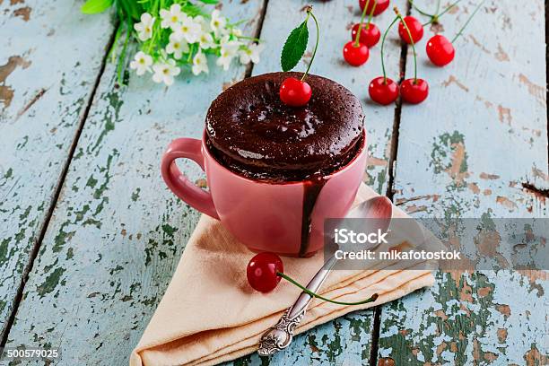 Chocolate Cake In A Mug Stock Photo - Download Image Now - Chocolate, Cake, Mug