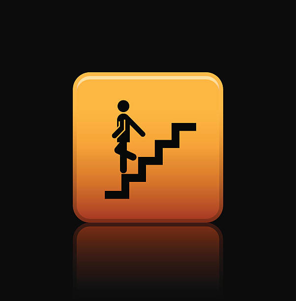 treppe button icon - escalator staircase steps moving up stock-grafiken, -clipart, -cartoons und -symbole