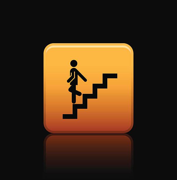staircase button icon staircase button icon for use blurred motion people walking stock illustrations