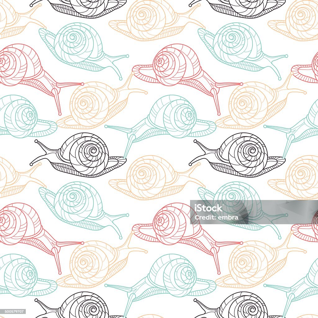 Shell Less Snails Pattern Snails Seamless Pattern Stock Illustration - Download Image Now ...