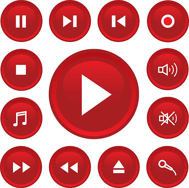 zestaw ikon muzyki, - dvd player computer icon symbol icon set stock illustrations