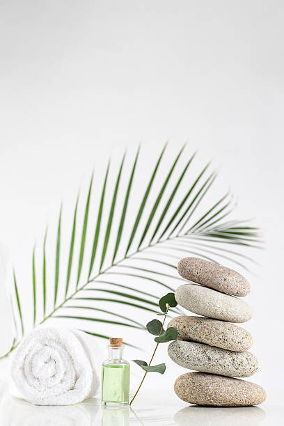 istock spa accessories and  zen stones 500589256