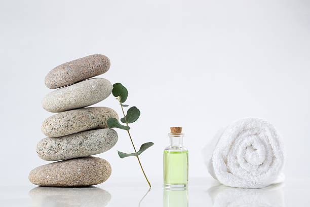 istock spa accessories and  zen stones 500589278