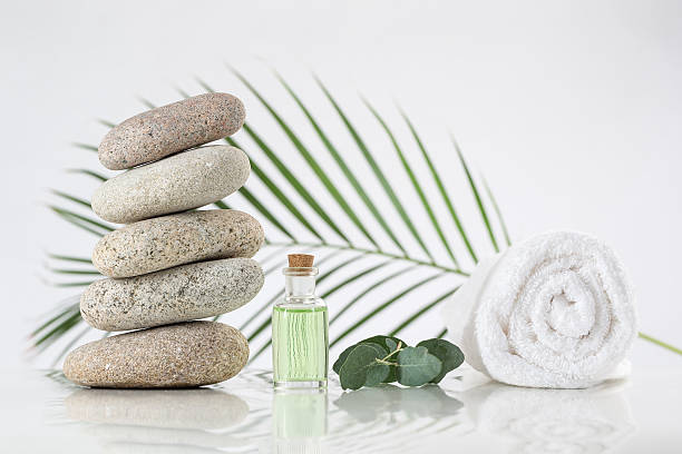 istock spa accessories and  zen stones 500589298