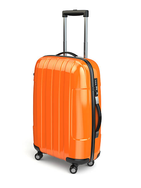 istock Luggage, Orange suitcase on white isolated background. 500592357
