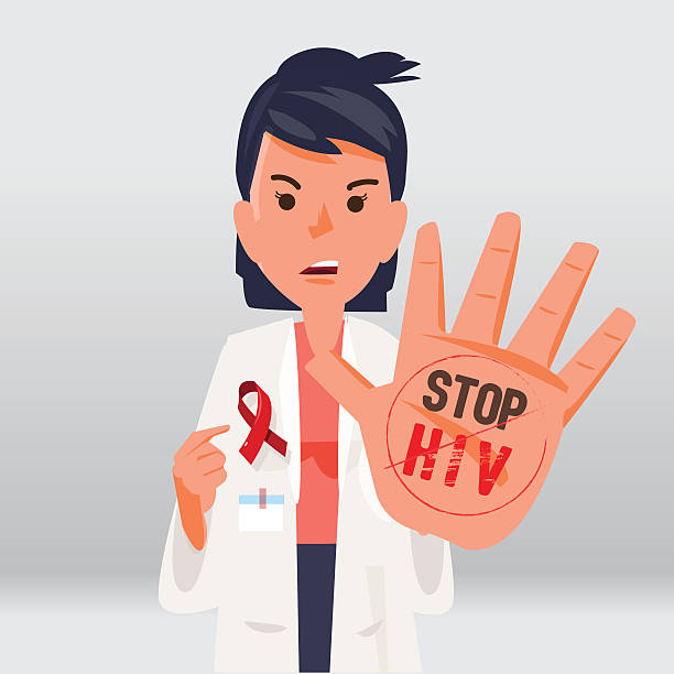 女性医師を停止手動で hiv のコンセプトを停止 - retrovirus hiv sexually transmitted disease aids点のイラスト素材／クリップアート素材／マンガ素材／アイコン素材