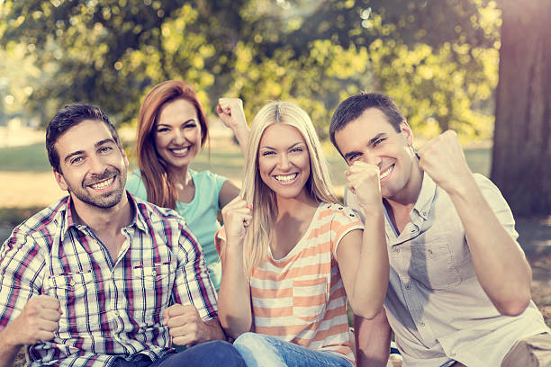 istock Group Of Friends In The Park 500592424