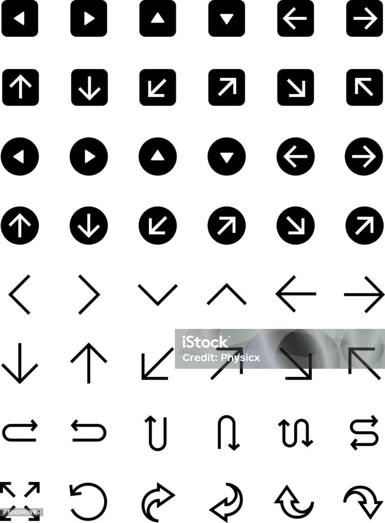 Pfeile-Symbol set - Lizenzfrei Begriffssymbol Vektorgrafik
