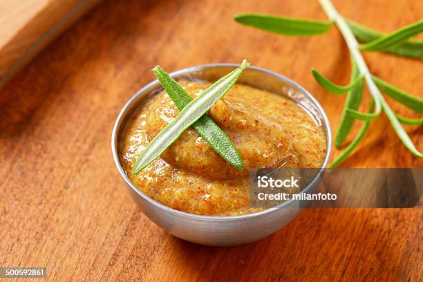 Bavarian Mustard Stock Photo - Download Image Now - Bowl, Brown, Close-up