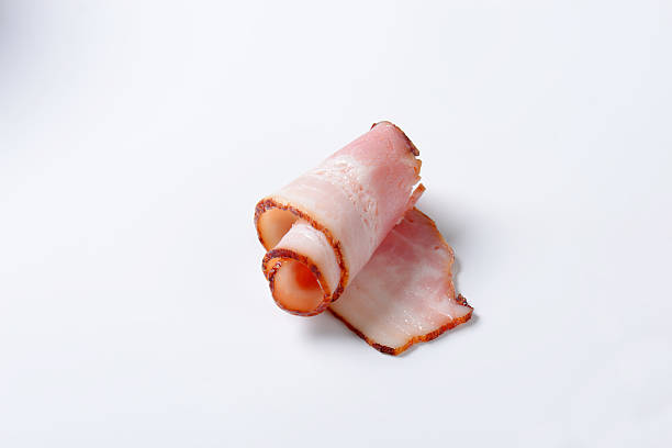 tocino rollo - smoked bacon fotografías e imágenes de stock