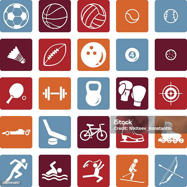 Vector Set Of Sport Icons Stock Illustration - Download Image Now - Archery, Badminton - Sport, Basketball - Ball