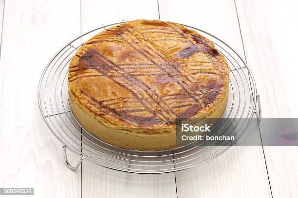 Homemade Gateau Basque On Cake Cooler Freshly Baked Stock Photo - Download Image Now