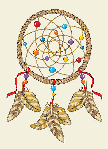 dream catcher Indian dream catcher symbol north american tribal culture bead feather stock illustrations