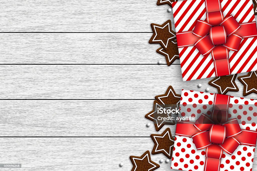 christmas presents with gingerbread christmas presents with gingerbread and place for text 2015 Stock Photo