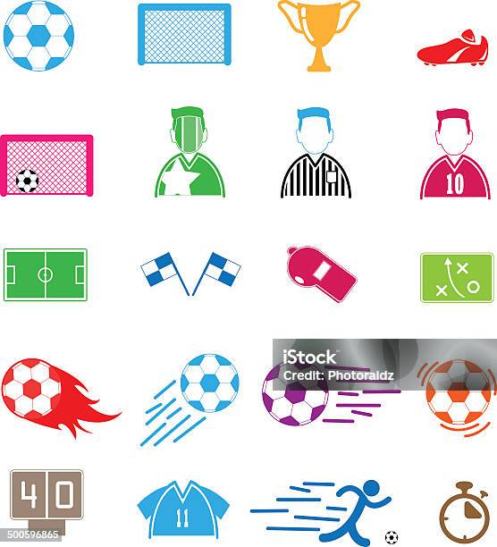 Soccer Icons Set Illustration Eps10 Stock Illustration - Download Image Now - Billboard, Computer, Cup