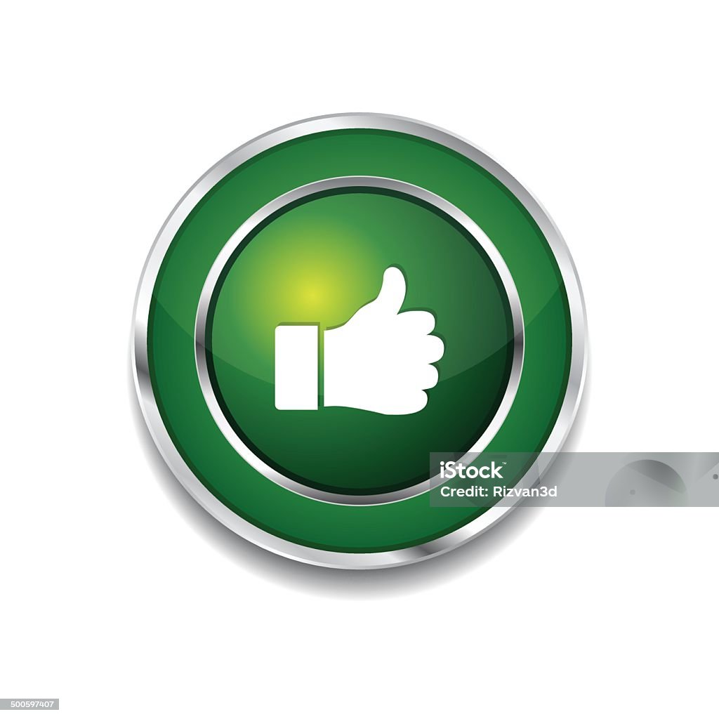 Pouce levé circulaire vecteur Web icône bouton vert - clipart vectoriel de Aboutissement libre de droits