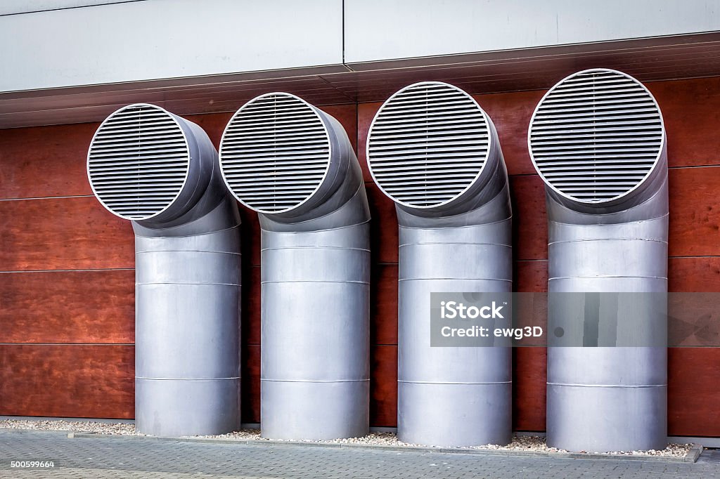 Air Ducts Air Ducts - Four aluminium ventilation tubes  Air Duct Stock Photo