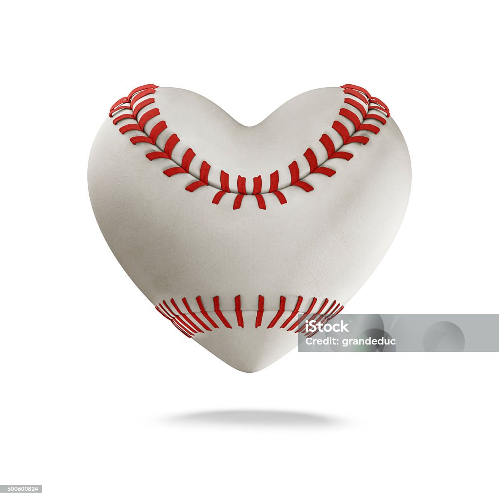 Baseball heart 3D render of heart shaped baseball Baseball - Ball Stock Photo