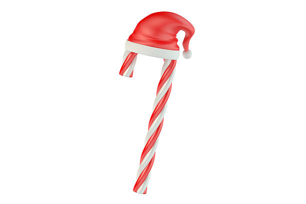 istock Christmas Candy Cane with Santa Hat 500601564