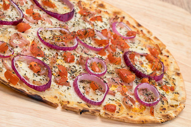Traditional tarte flambe from the Alsace region of France