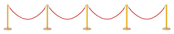 istock Golden velvet rope barrier 500613042