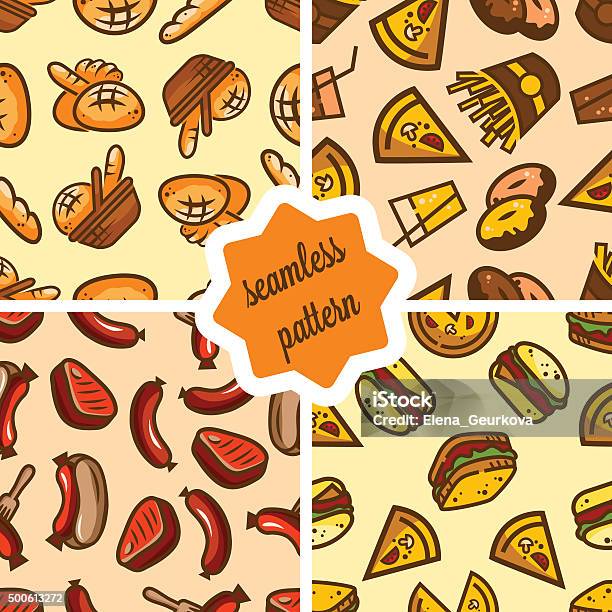 Fast Food Stock Pattern Fast Food Patterns Set Stock Illustration - Download Image Now - 2015 ...