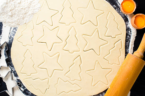 istock Christmas cookies on black table 500613446