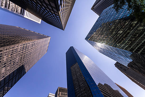 istock New York Skyscrapers and blue sky 500614288