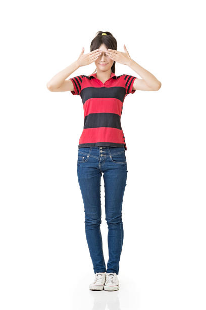 istock Young asian woman cover her eyes 500614485