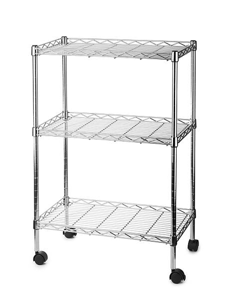 istock Metal shelves rack 500614538