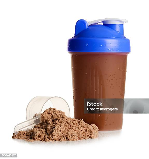 Protein Shake With Protein Powder On A White Background Stock Photo - Download Image Now