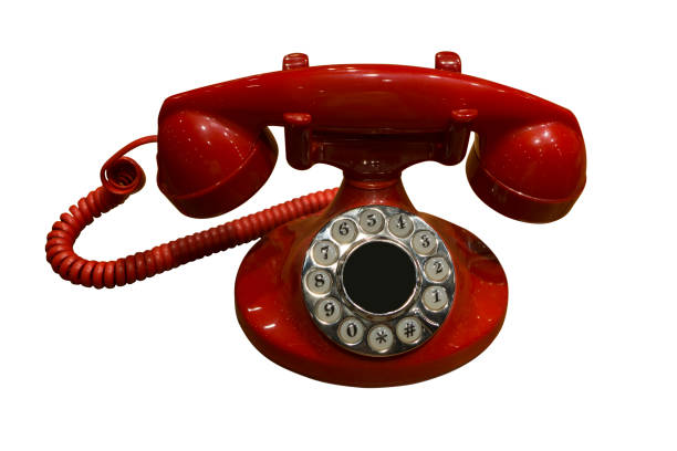 istock Red retro styled telephone 500616110