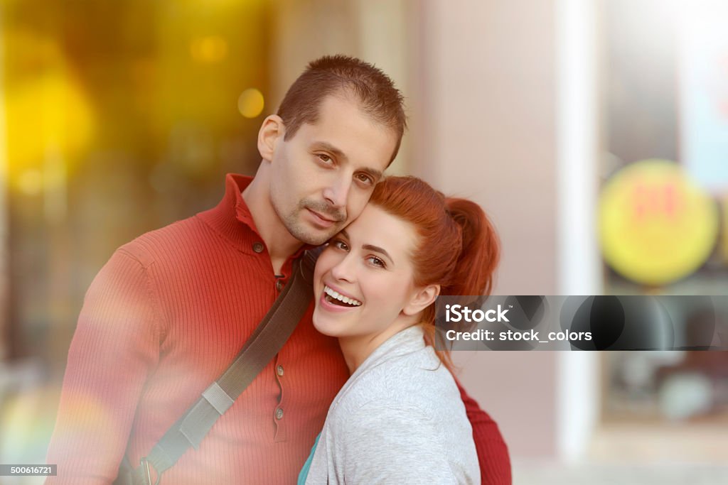 couple lifesyle young couple side by side embracing and smiling. 30-34 Years Stock Photo