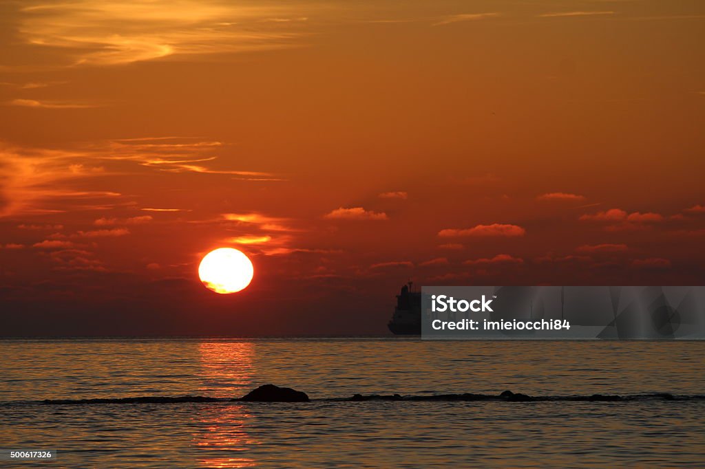 winter sunset a winter sunset by the sea 2015 Stock Photo