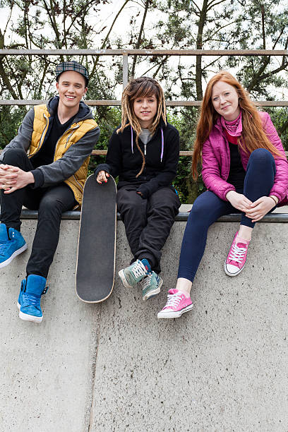 istock Group of young people on the ramp 500618239