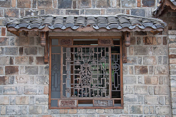 istock Chinese carved wooden window 500618739