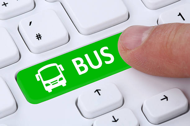 istock Book a bus or coach trip travel online internet booking 500621042