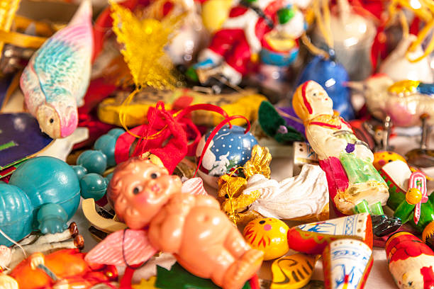 istock Variation of colorful Christmas onaments in a box. 500621274