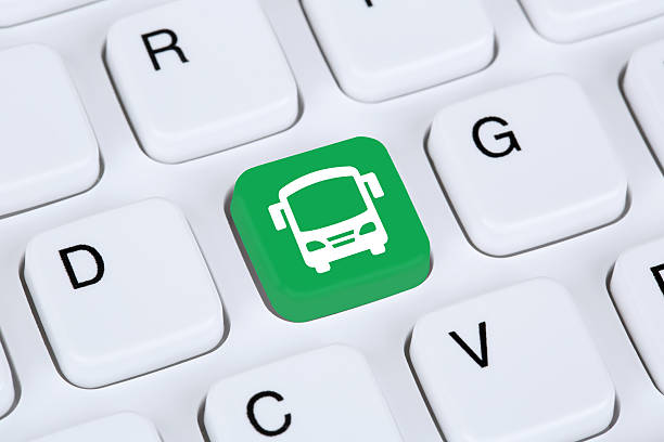 istock Book a bus or coach trip travel online internet booking 500621460
