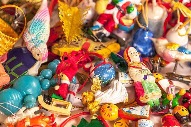 istock Variation of colorful Christmas onaments in a box. 500621570