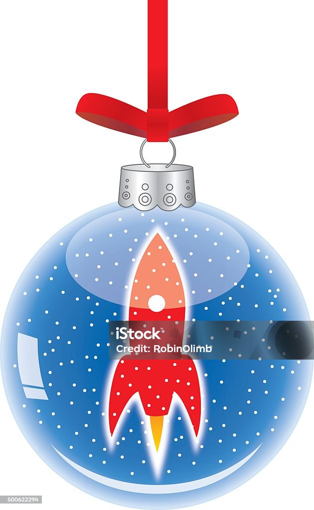 Christmas Rocketship Red Rocket Christmas Ornament Stock Illustration - Download Image Now ...